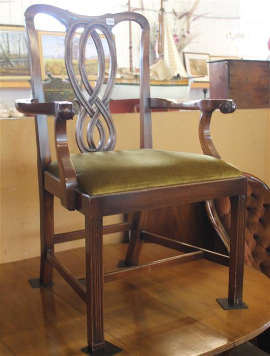 Chippendale style elbow chair